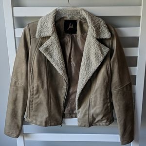 Jack Faux Leather Taupe Jacket - Size XS
